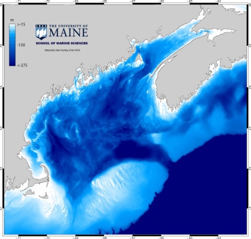 Bathymetry of Gulf of Maine
